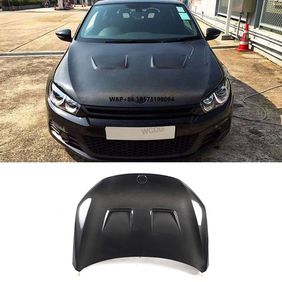 

Carbon Fiber R Style Front Hood for VW Volkswagen-Scirocco 2010-2016 Front Engine Hood Air Intakes Cover Car Bodykit