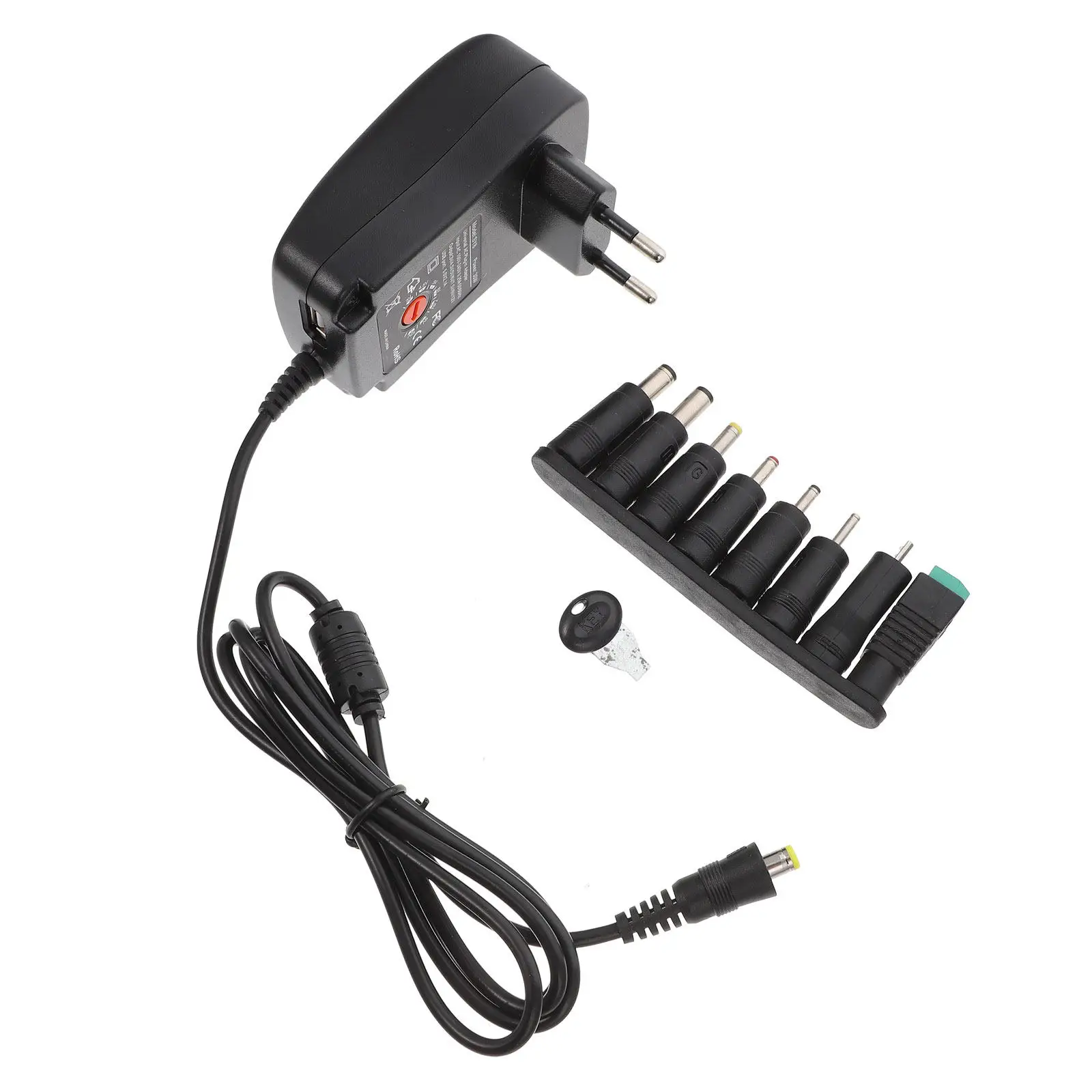 1Set Multi-Voltage Regulated Switching Power Adapter Dc Adapter Eu Plug Universal Power Supply for Home Electronics Smartphones
