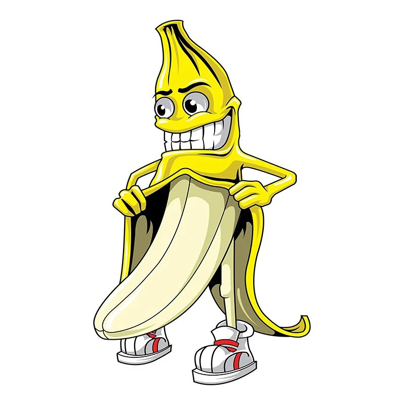 Creative Banana Flasher Vinyl Car Sticker Funny Waterproof Bumper Motorcycle Laptop Car Window Decal Cartoon Car Decoration