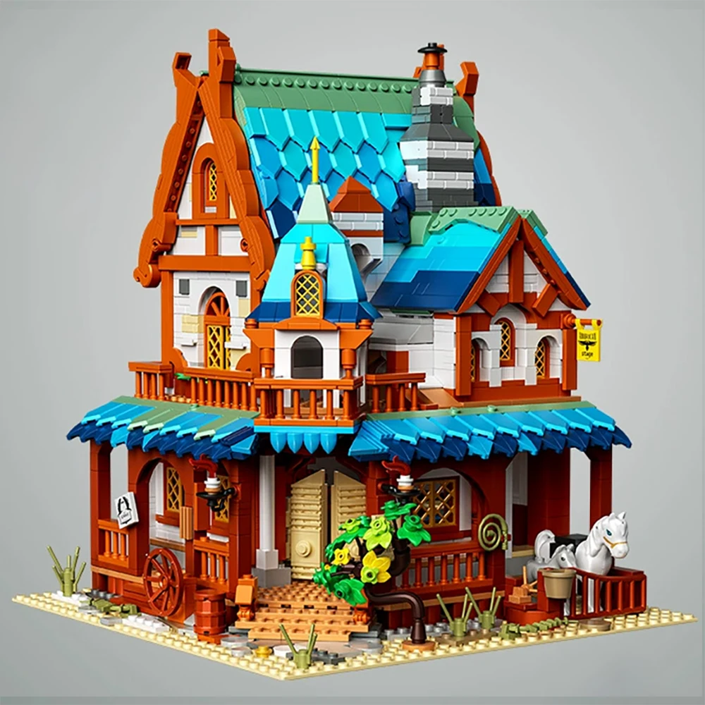 Europäische mittelalterliche Architektur, Mikroblöcke, Spielzeug – ideal für Festival-Geschenke für Kinder, exquisite Architekturkunst mit DIY-Montage