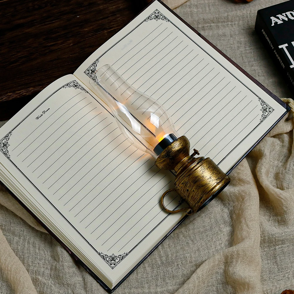 Led Vintage Kerosene Lamp Electronic Swing Candle Vintage Flameless Kerosene Lamp Battery Operated Desktop Electronic Light