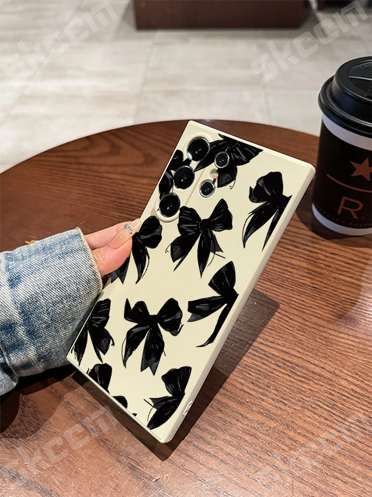 Cute Bowknot Silicone Phone Case For Samsung Galaxy S25 S24 S23 S22 Ultra Plus S20 FE A15 A35 A50 A51 A54 A55 A71 A72 A73 Cover - náhled 5