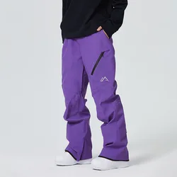 Pantalones de esquí impermeables para hombres y mujeres, pantalones de trabajo de Snowboard, transpirables, completamente prensados, cálidos, a prueba de viento, al aire libre, nuevo, 2025