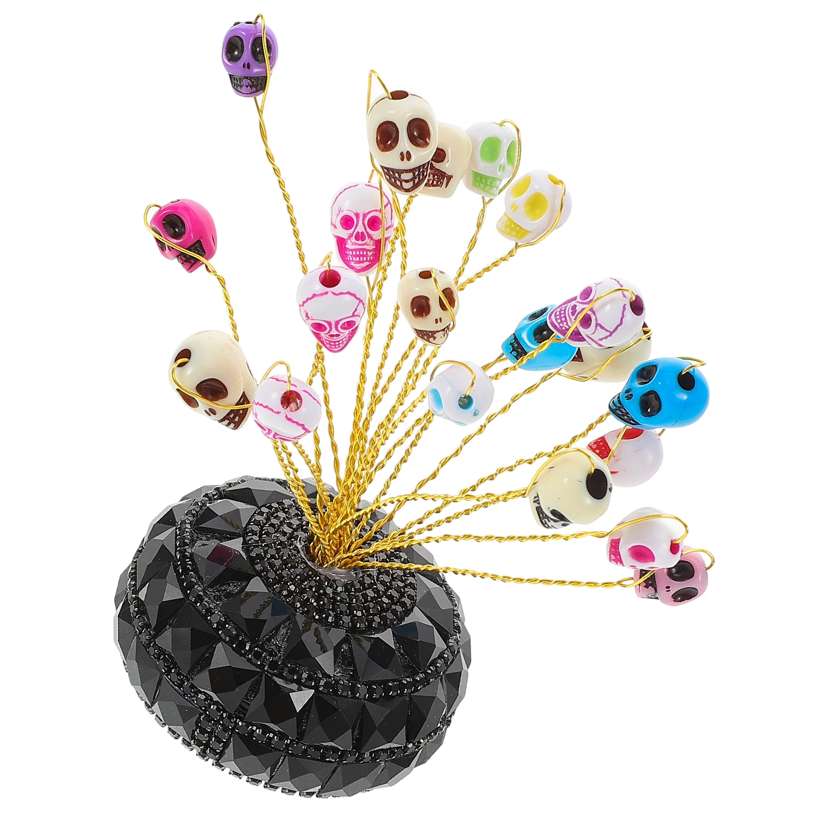 

Skull Head Car Decoration Ornament Accessories Durable Plastic Metal Vehicle Interior Stylish Adornment For