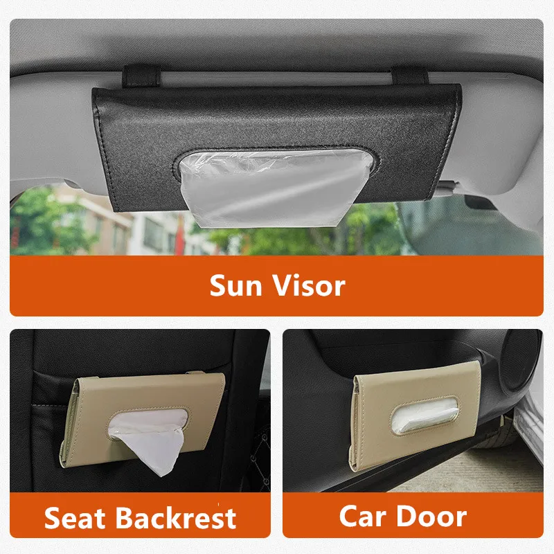 1Pcs Car Tissue Box Towel Sets Car Sun Visor Tissue Box Holder Auto Interior Storage Decoration for BMW Car Decor Accessories