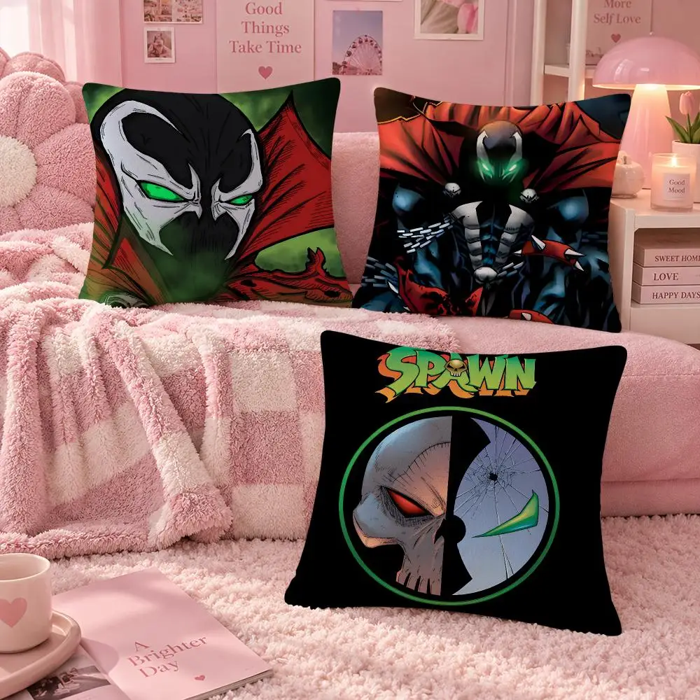 Comic Dark Superhero Spawn Cushion Cover Soft Throw Pillow Cover Washable Plush Cushion Case for Sofa Bed Living Room