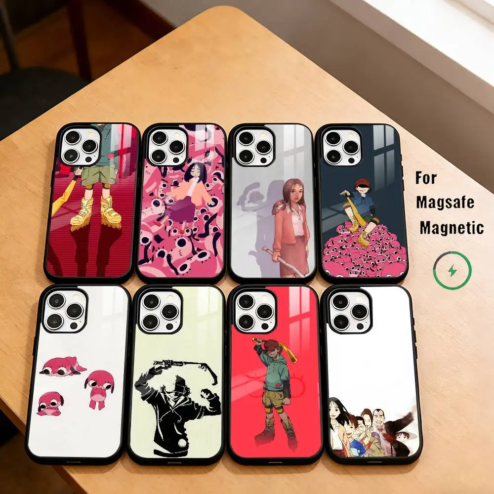 

Dark anime P-Paranoia A-Agent Phone Case For iPhone17,16,15,14,13,12,11 Plus,Pro Magnetic For Magsafe Wireless Charging