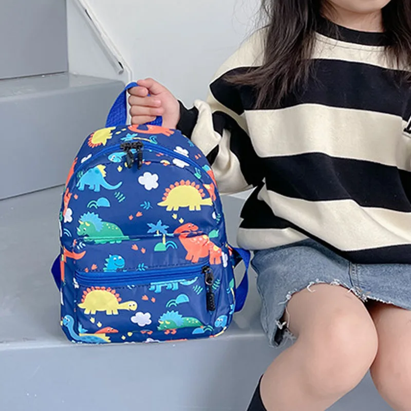 Mochilas de dinossauro dos desenhos animados para adolescentes, Cute Kindergarten Schoolbag, impermeável Kids Book Bags, sacos animais para meninos