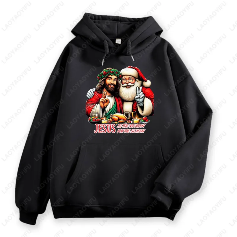 Sweat à capuche jésus est la raison de la saison, sweat-shirt drôle d'anniversaire de jésus pour la célébration de la foi de noël, Streetwear Y2k, 2025