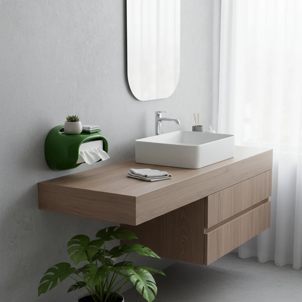 

Wall Mounted Tissue Box Holder Abs Plastic No Drilling Required For Bathroom Kitchen
