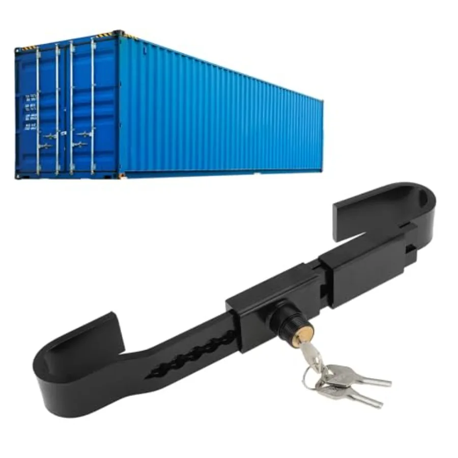 

Shipping Container Door Lock 11.8in-18.3in, Cargo Door Latch, Adjustable Steel Heavy Duty Trailer Box Warehouse Lock with 3 Key