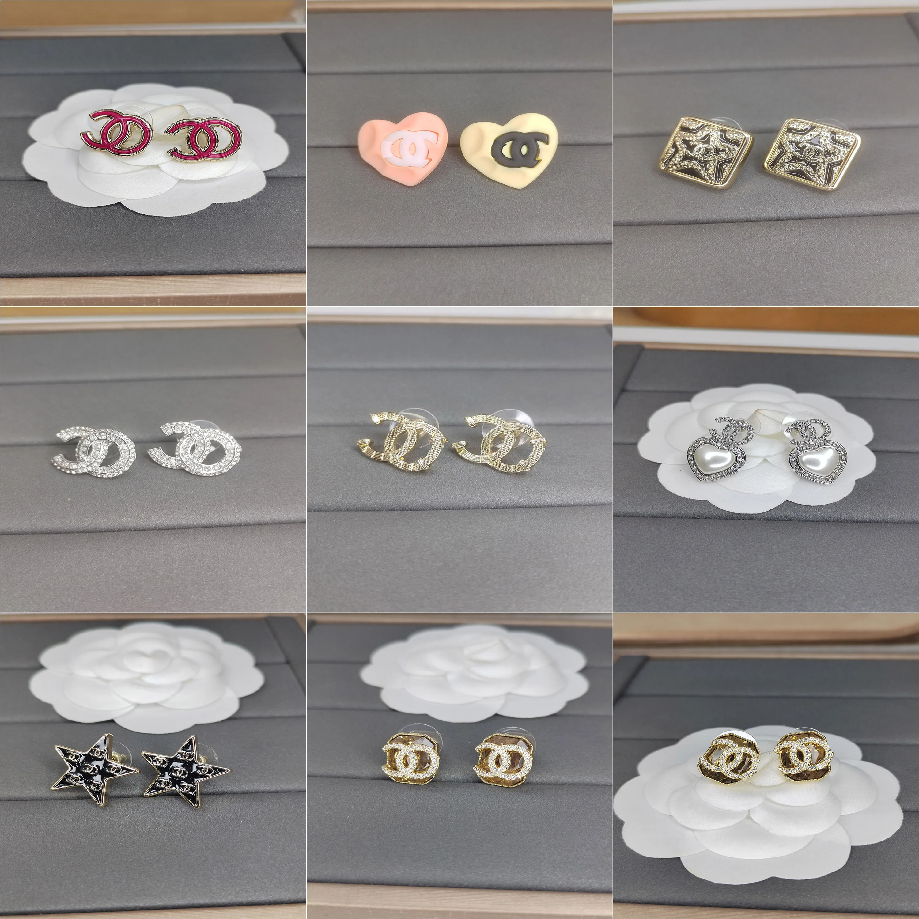 

2026 new Chan stud earrings double C delicate design highlight soft feminine charm, affordable price