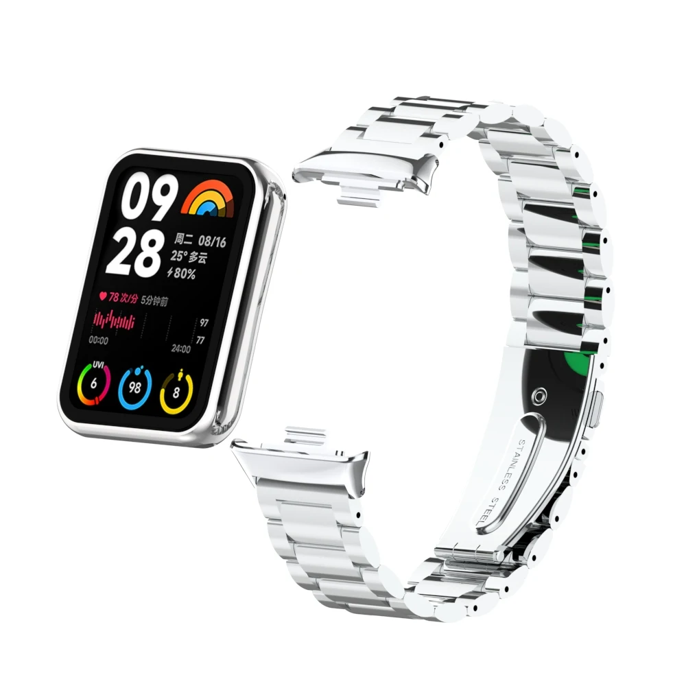 Metal Strap For Xiaomi Samrt Band 8 Pro Stainless Steel Watchband For Xiaomi Mi Band 9 Pro Bracelet For Redmi Watch 4 Wristband