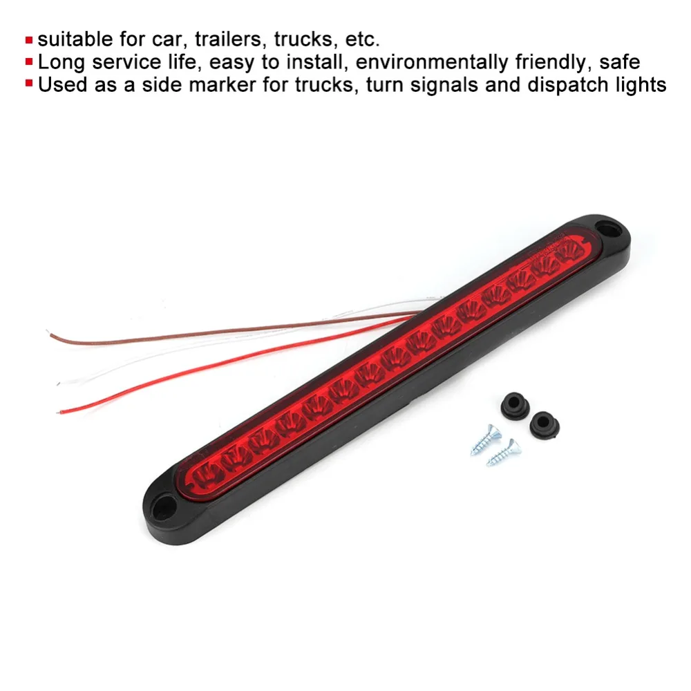 Durable 15 LEDs Trailer Tail Light Red Lens 10-30V Red Brake Turn Signal Light Sealed Design Rear Truck Light for Trailers