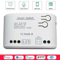 eWelink WIFi Smart Switch Appliance Control Module Timer Inching/Self-locking 10A Relay Voice Control by Alexa Google Home