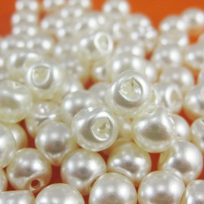 50pcs Pearl Button 12mm Round Ivory White Baby Buttons Jewelry Accessory Scrapbooking Products Accessories