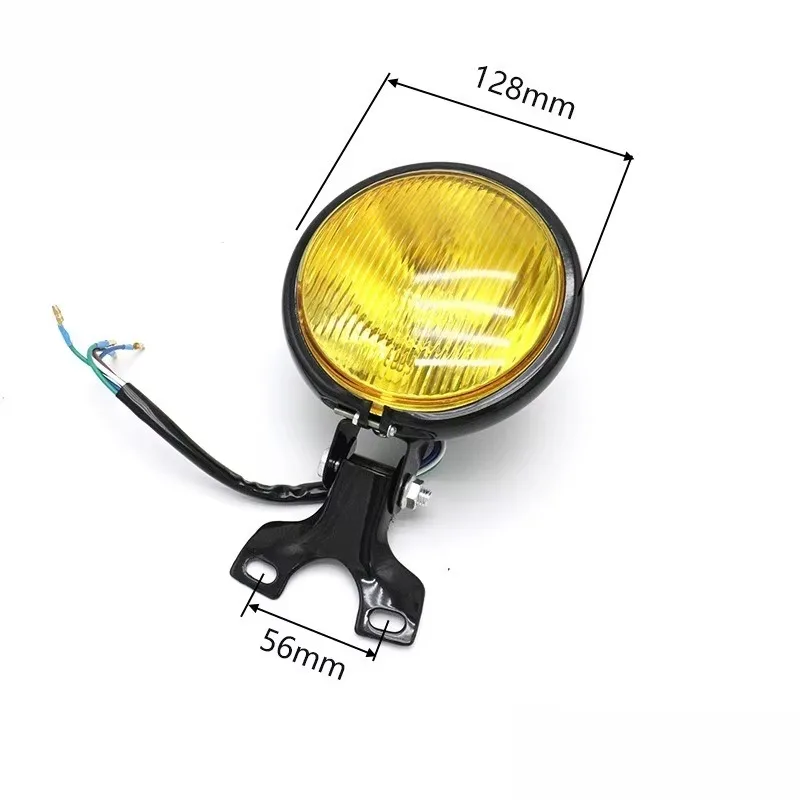 

Uiz для Harley/Suz, высококачественная передняя фара для мотоцикла, металлическая ретро круглая дальняя и ближняя фара с держателем, 5 дюймов, 35 Вт, 12 В