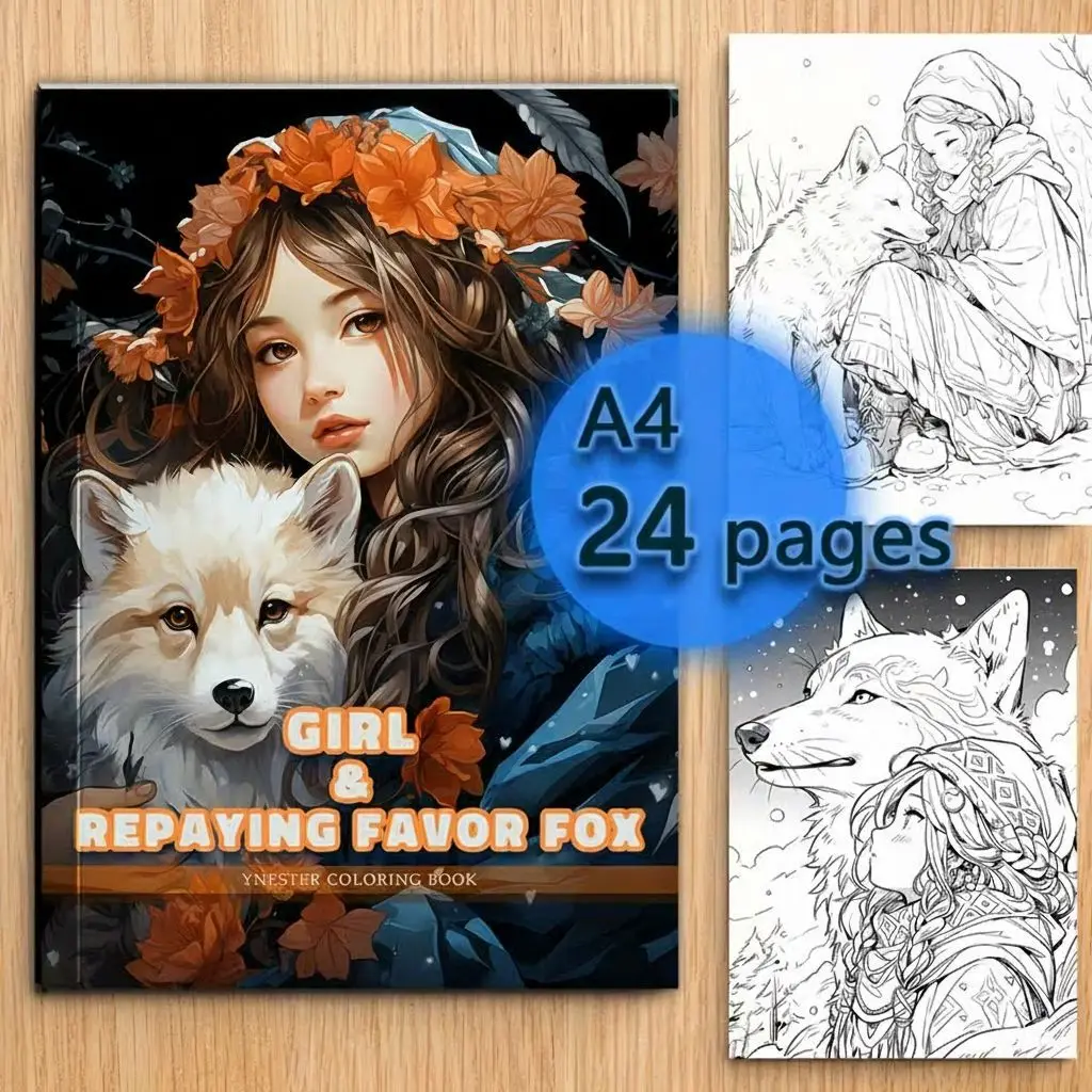 New Hot Selling A4 Grateful Fox Coloring Book Drawing Painting Doodle Fill-in Color Book