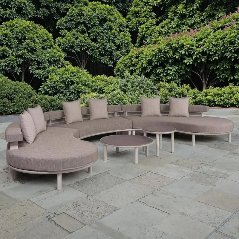 Modern Luxury Aluminium Garden Sofa Set Elegant Patio Furniture Outdoor and Balcony Weather-Resistant Parks