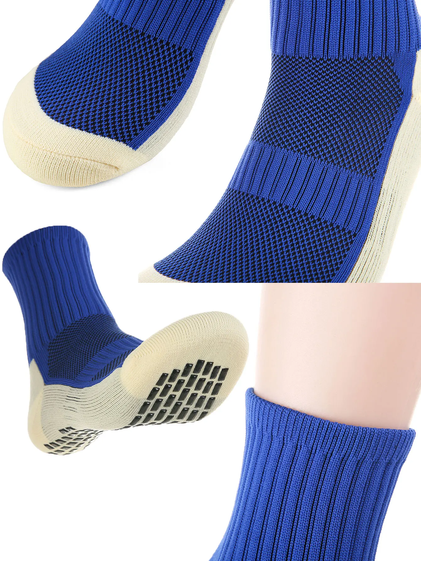 1 pair of anti slip and shock-absorbing sports socks for adult competition training+1 pair of leg protection socks