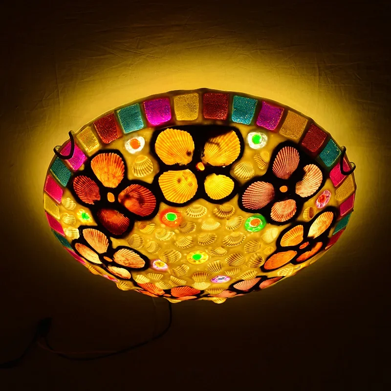 Glass Ceiling Lamp Mediterranean Home Luminaria Decor for Loft Living Room Bedroom Chandelier led Light Kitchen Lighting Fixture