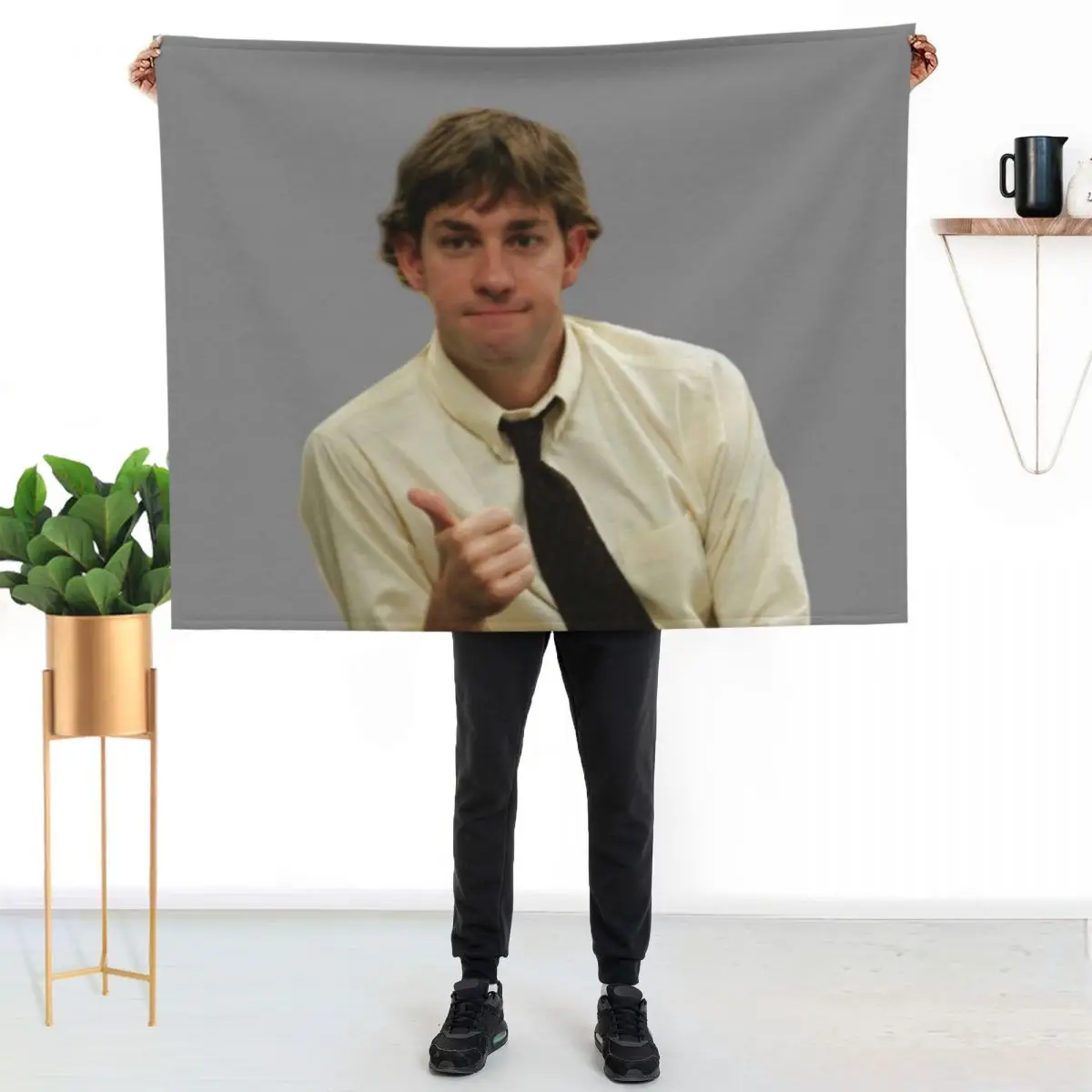 Jim halpert Thumbs Up Throw Blanket For Decorative Sofa Summer Beddings Plaid for babies Blankets