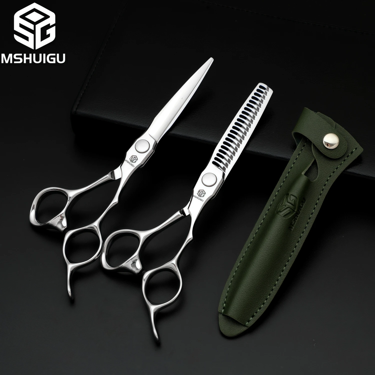 MSHUIGU Professionelle Haarstrukturschere, gebogene Klinge, kann Schere, Friseurschere, Werkzeugzubehör, Japan vg10 Stahl, 15,2 cm verschiebbar – Detail 19