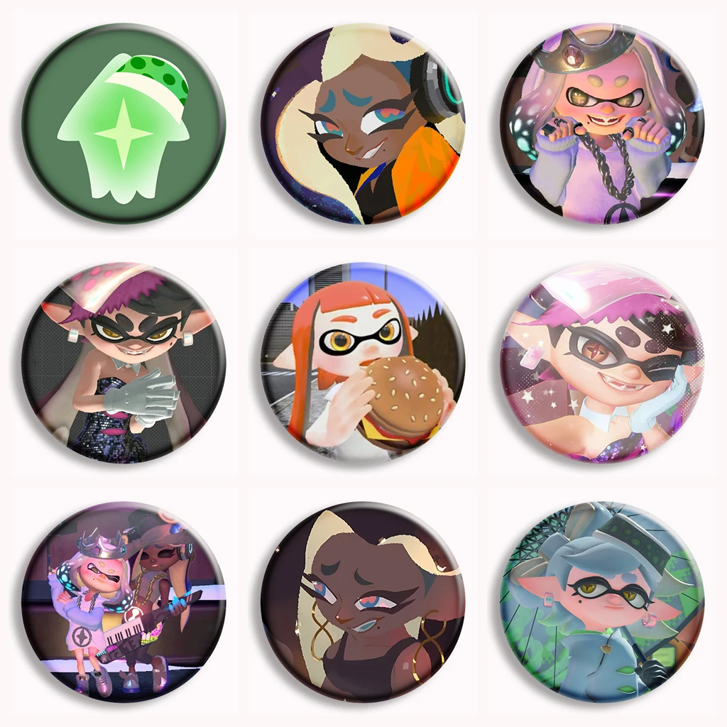 Hot Game S-Splatoon Anime Soft Button Pin Game Character Brooches Badge Bag Decor Accessories Jewelry Fans Gamer Collect Gifts