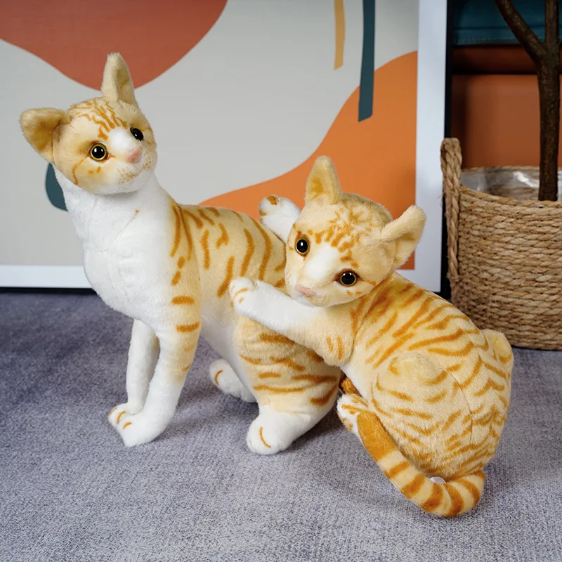 25cm Lifelike Stuffed Siame Cats Plush Toy Simulation American Shorthair Cute Cat Pet Toys Lifelike Home Decor Birthday Gift Kid