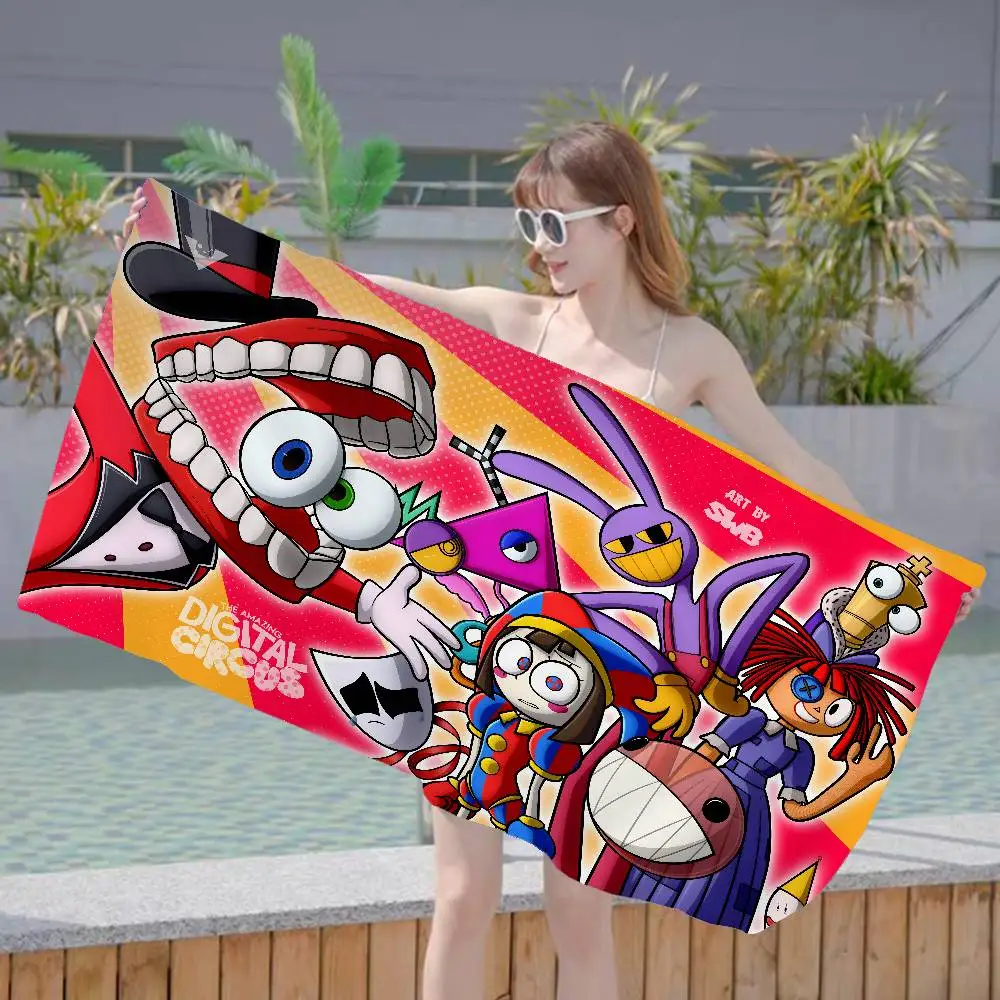 Cartoon A- Amazing Digital Circus Printing Big Microfiber Beach Towels Quick Dry Towel Sand Beach Towels Pool Towel for Travel