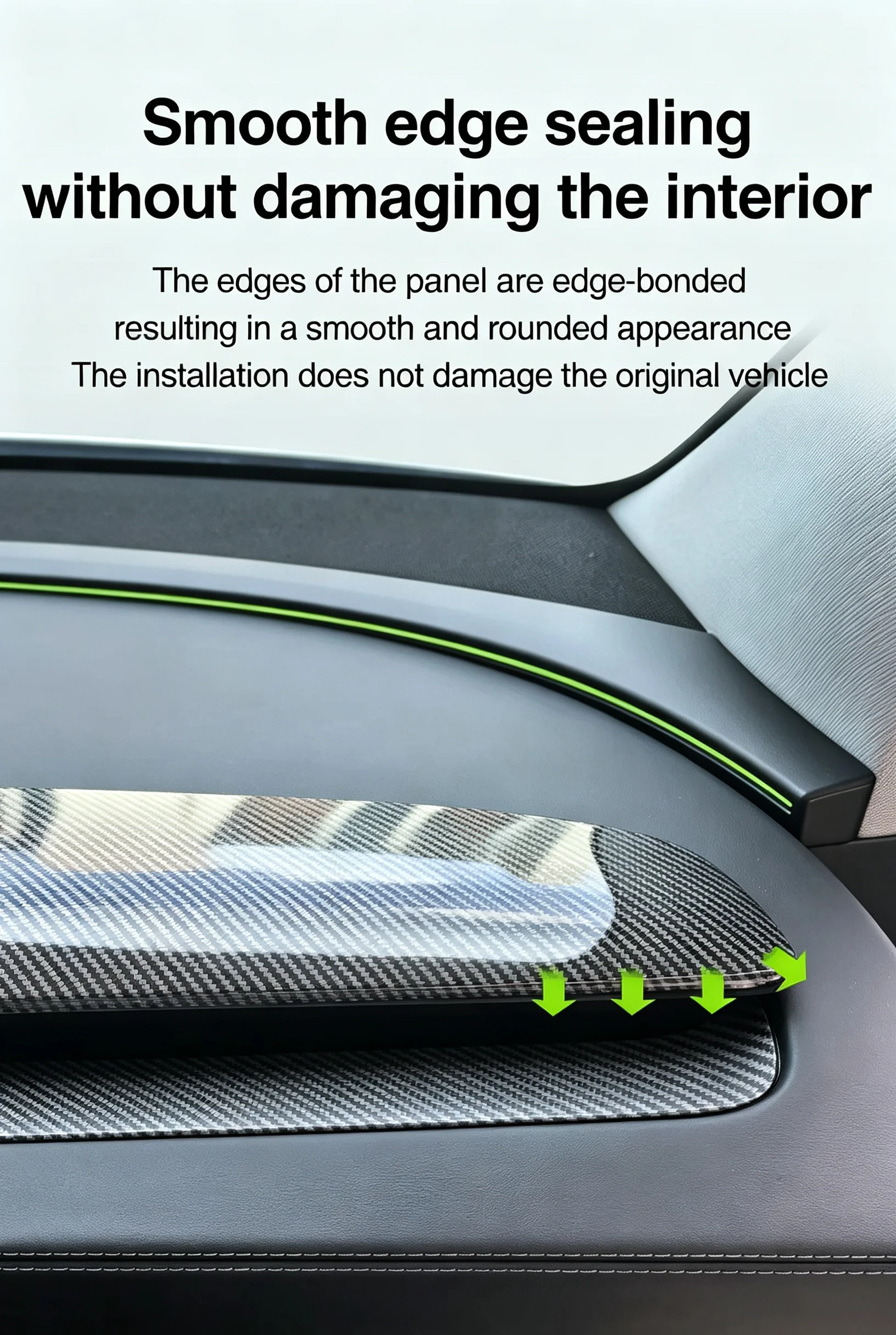 4-teiliger Armaturenbrett-Dekorrahmen für Tesla Model 3 Highland /Y Juniper/YL/YS Luftauslass Original Passform Abdeckung Innenzubehör – Detail 8