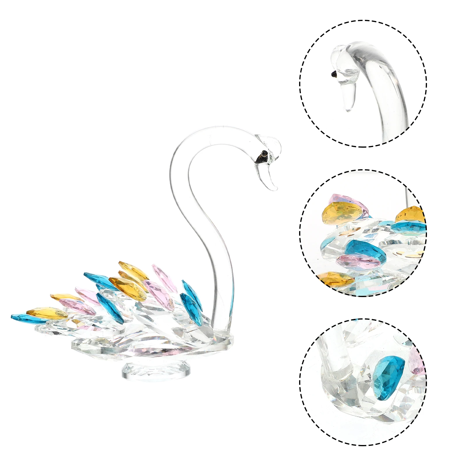 

Crystal Swan Adorn Crystal Table Ornament Exquisite Unique Desktop Decor for Home Office Car Interior Wedding Party Gift