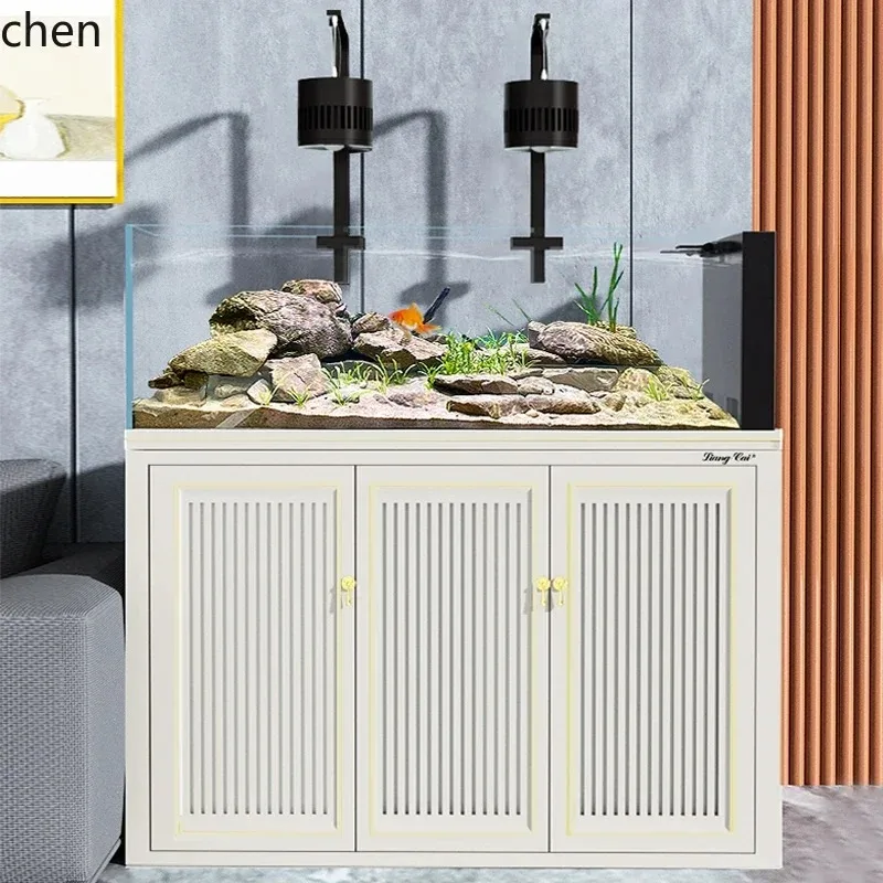 P1  stream tank bottom filter ultra-white glass living room side overflow landscaping aquatic plants native ecology