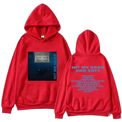 Imagen 2 del producto Sudadera con capucha ""Hit Me Hard And Soft"" Billie para hombre, sudadera con estampado de patrón Harajuku, sudadera informal con capucha para fanáticos, sudadera de alta calidad