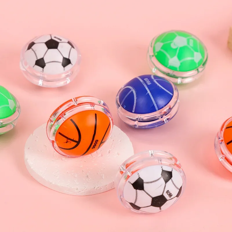 4.8*4.8cm Children Cartoon Football Basketball Patterns Yo-Yo Ball Develop Hand-eye Coordination and Intelligence Random Color