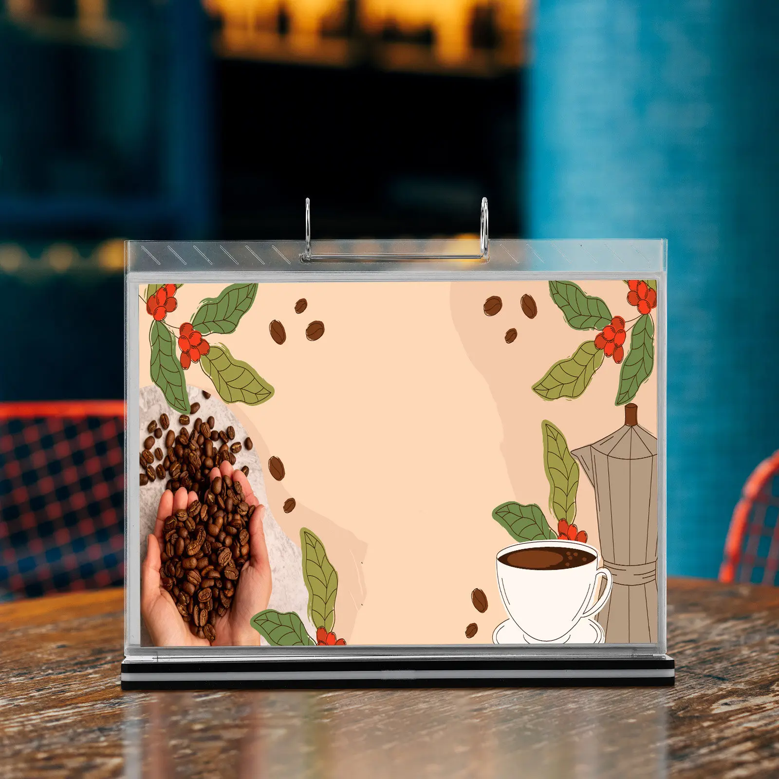 

Transparent Acrylic Menu Display Stand Multi-Page Flip Holder Clear Sign Holder Desk Organizer for Table Brochure Photo Document