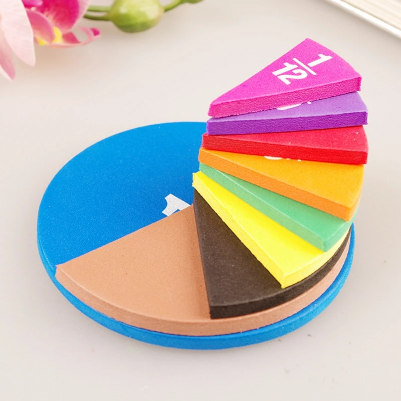 51Pcs EVA Round Shaped Fractions Instrument Montessori Math Educational Toys Math Teaching Gifts Student Learning Tool