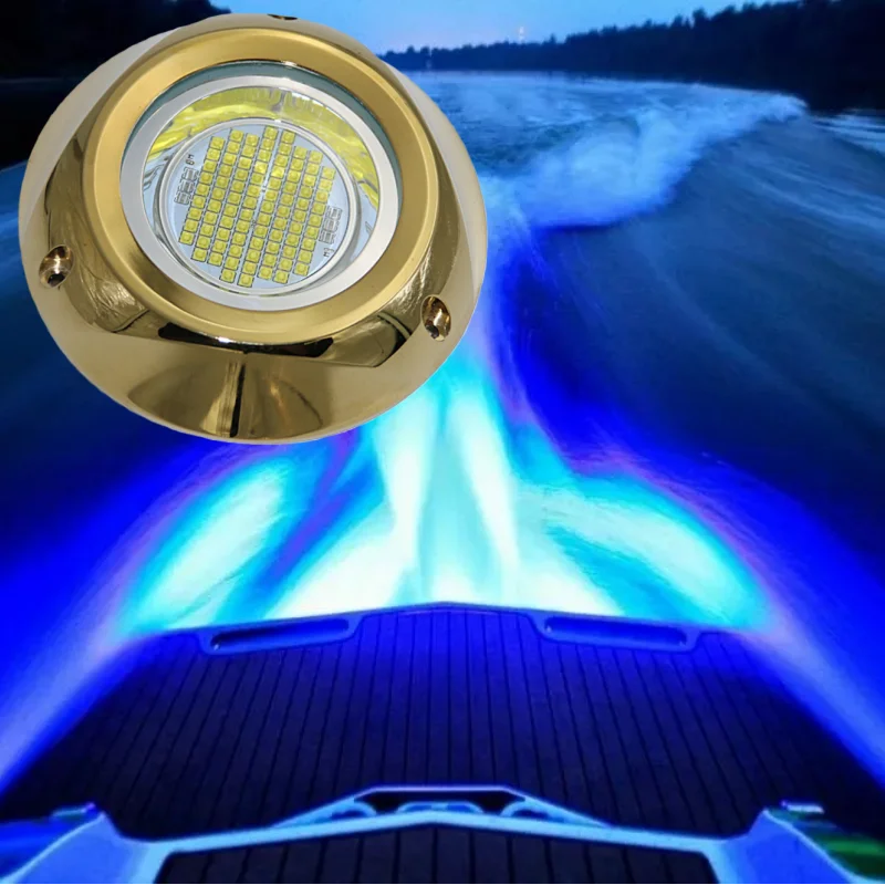 Quick Shipping 12VDC 24VDC Surface Mounted 300W 450W Bronze Housing Color Changing RGBW Yacht Transom LED Underwater Boat Lights