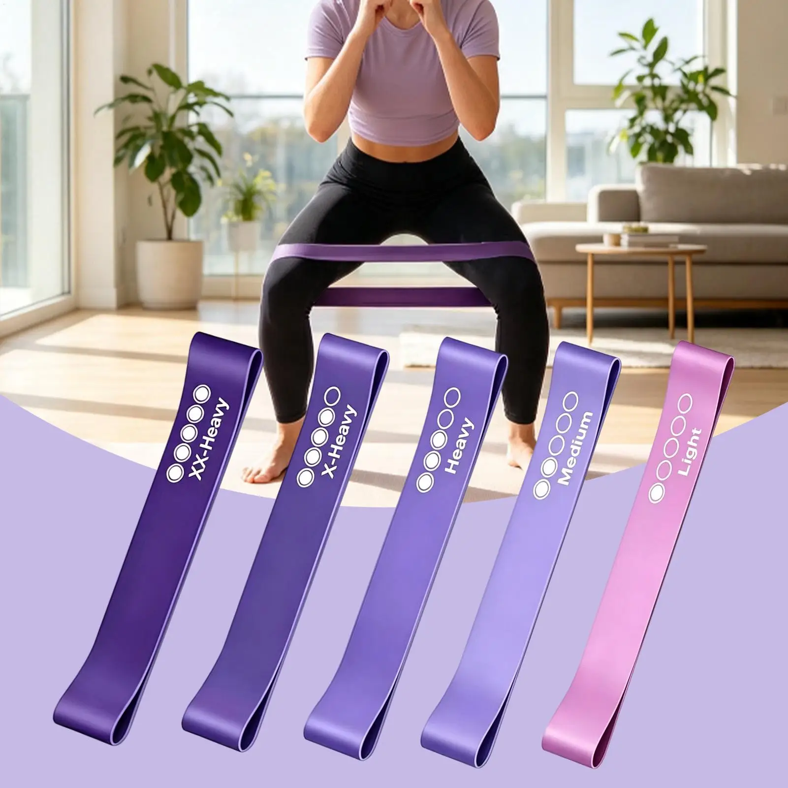 Resistance Bands Anti-Slip Elastic Leg Arm Stretcher Work Out Sets Gym For Women For Gym Home Yoga Fitness Training Lifting