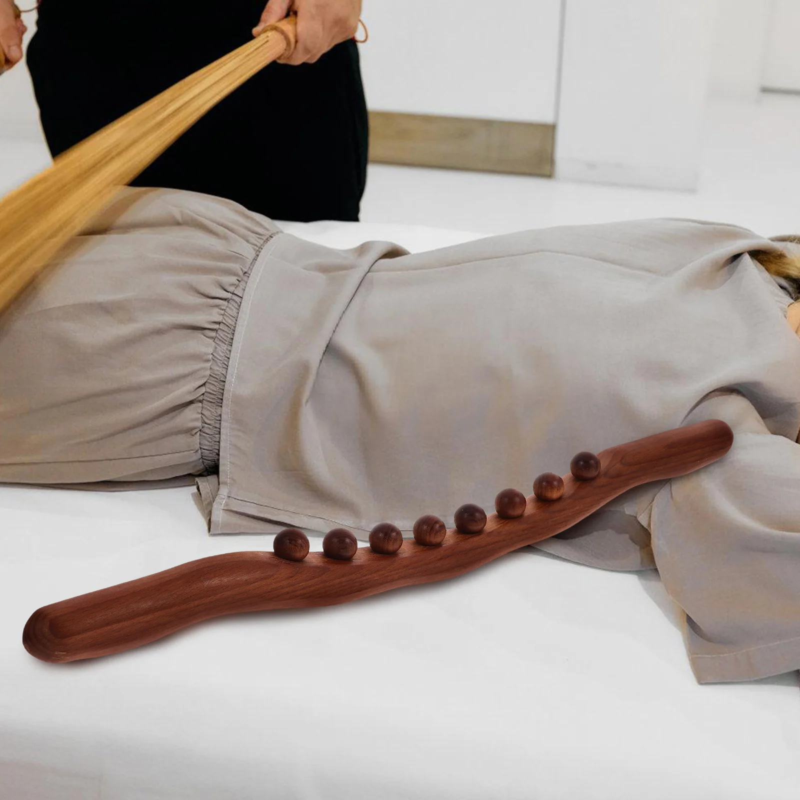 

Wooden Massage Stick Gua Tool Therapy Massager Muscle Relaxing Eight Beads Design Sticks Body Sculpting Tools