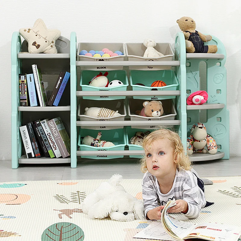 

Children's Toy Storage Rack Kindergarten Baby Storage Cartoon Locker Multi-function Storage Bookshelf Plastic Cabinet