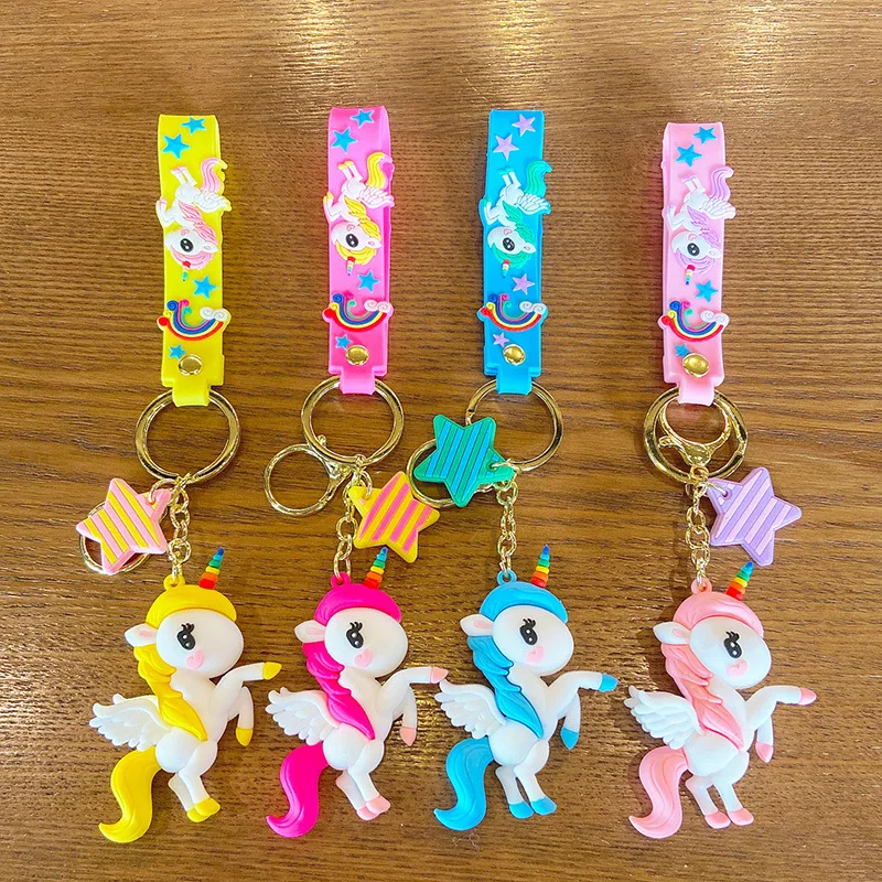 Cute Cartoon Creative Unicorn Keychain Princess Exclusive Pretty Key Chain Bag Pendant Car Key Ring Beautiful Gifts For Children