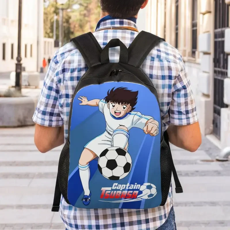 Klasyczny plecak na laptopa Manga Captain Tsubasa mężczyźni kobiety modna torba na książki dla uczniów szkół japońskich toreb anime piłkarzy