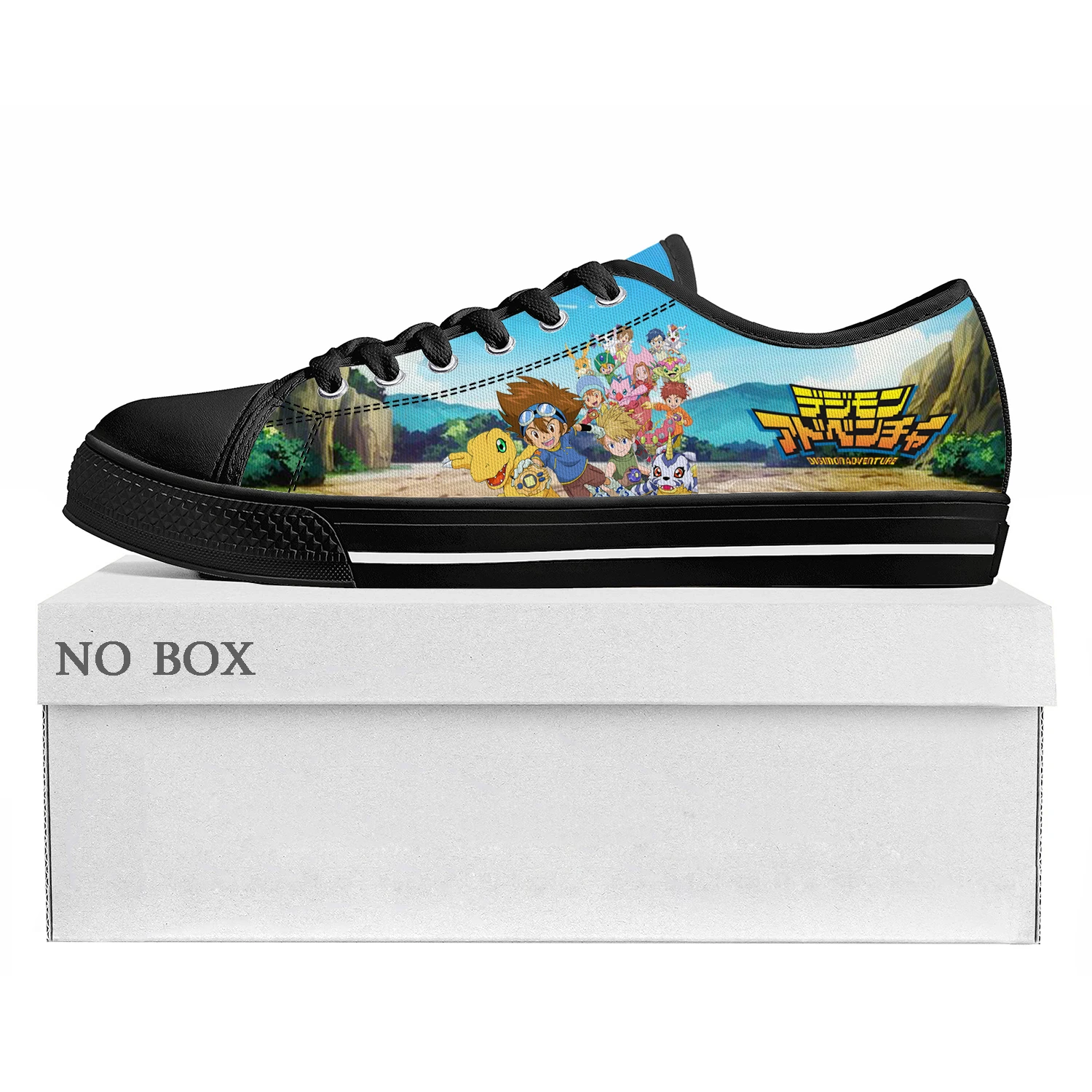 Comics Digimon Adventure Anime Low Top Sneakers Mens Womens Teenager High Quality Canvas Sneaker Couple Shoes Custom Casual Shoe