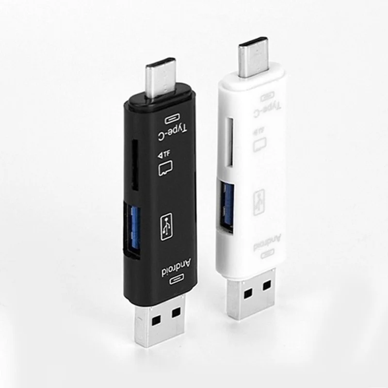 New 5 in 1 Multifunction USB 2.0 Type C USB Micro USB SD TF Memory Card Reader for Android Computer Dock OTG Type C Adapter