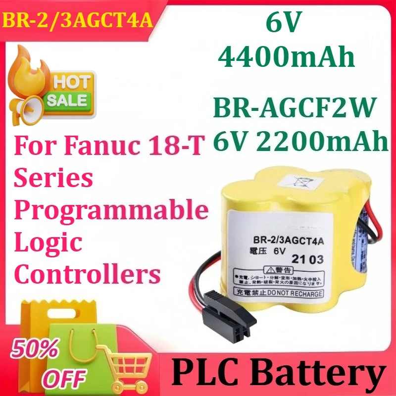 PLC Battery A98L-0031-0025  A98L00310025 BR-2/3AGCT4A BR2/3AGCT4A BR-2/3A4F for Fanuc 18-T Series Programmable Logic Controllers