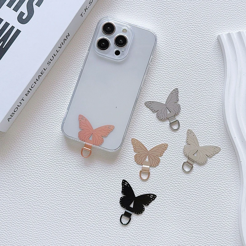 Butterfly Shape Phone Tether Patch Gasket Cellphone Strap Parts Lanyard Connect Piece