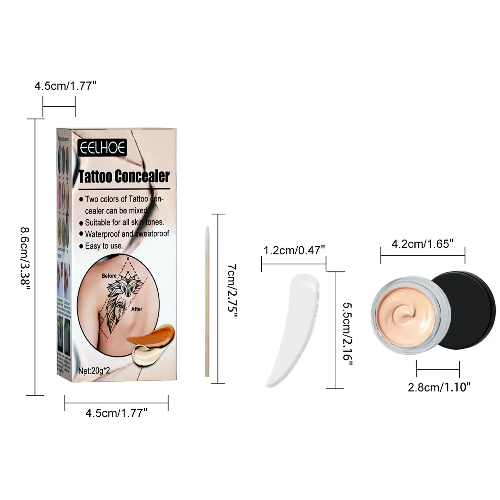 Tattoo Concealer Professional Waterproof Skin Camouflage Cream Covering Scars Tattoo Covering Makeup Vitiligo Spots Imprint