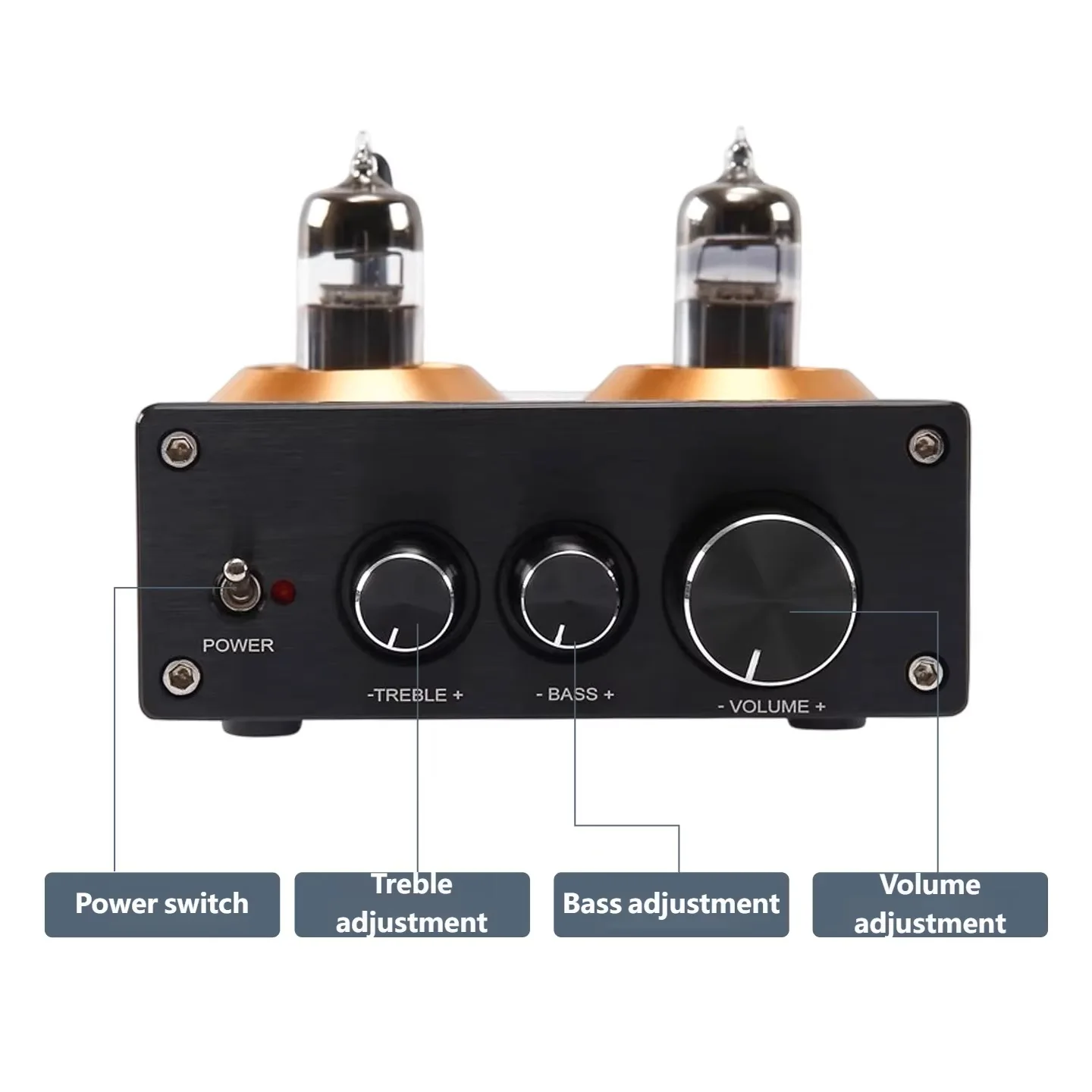 YJCO 6J5 Vakuumröhren-Vorverstärker QCC3034 Bluetooth 5.1 AptX HD 24Bit 48KHz HiFi Klangregelung Stereo RCA Vorverstärker für Verstärker und Lautsprecher – Detail 2