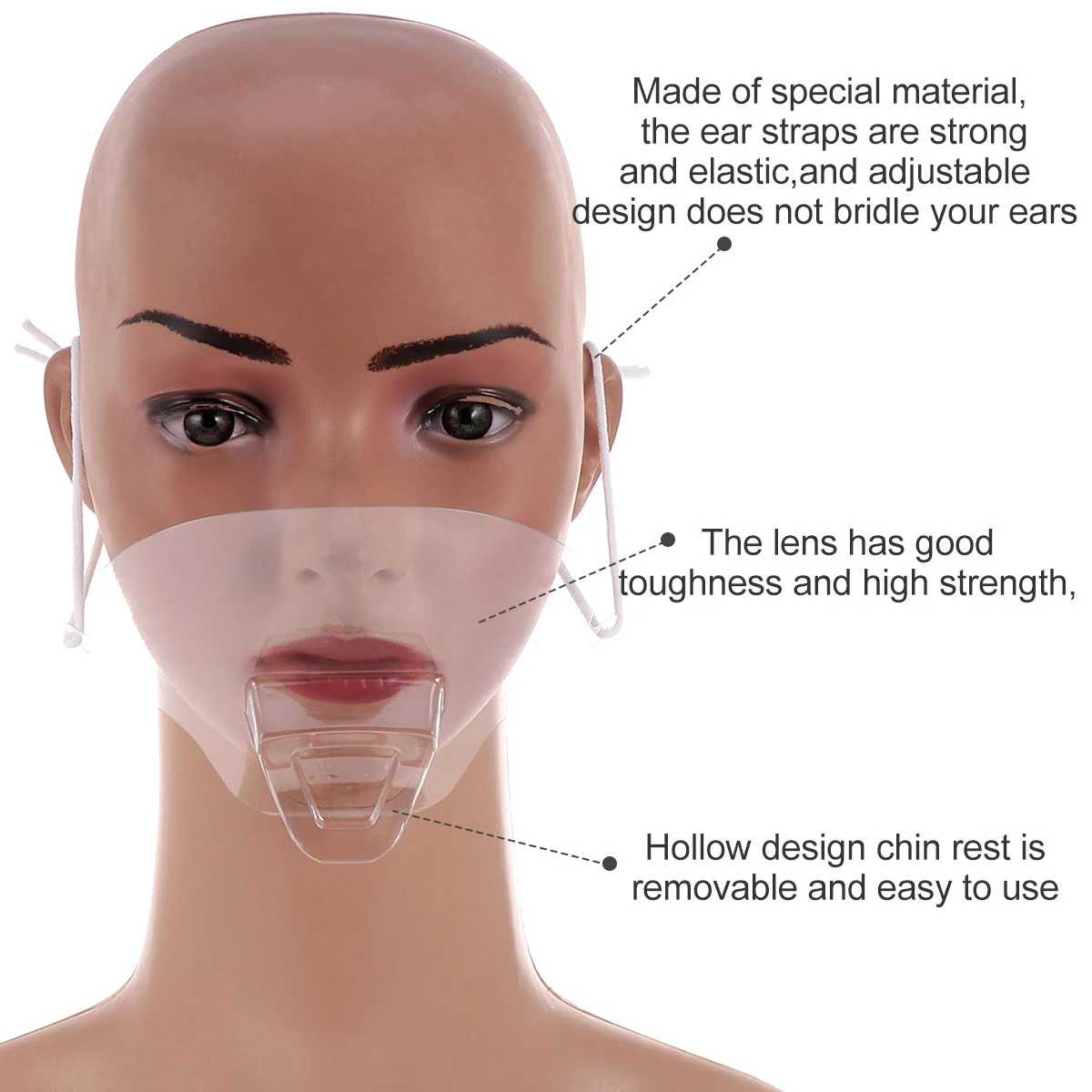 

50 шт. экологически чистые пластиковые маски для лица для ресторана многоразового легкого ПЭТ-материала